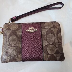 Coach Brown and Purple Wristlet